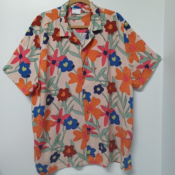 ASOS Tops - ASOS Design Bold Floral Top, Orange, Blue, Green, Size 1X